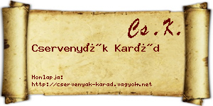 Cservenyák Karád névjegykártya